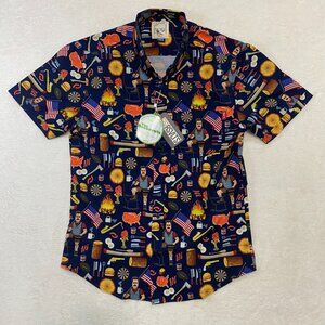 NWT RSVLTS Men's Parks And Recreation City Of Pawnee Button Up Shirt Size Large